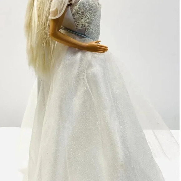 MATTEL BARBIE Doll Blond Hair Battery Operated White Wedding Gown Dress 12"Tall - Picture 9 of 13